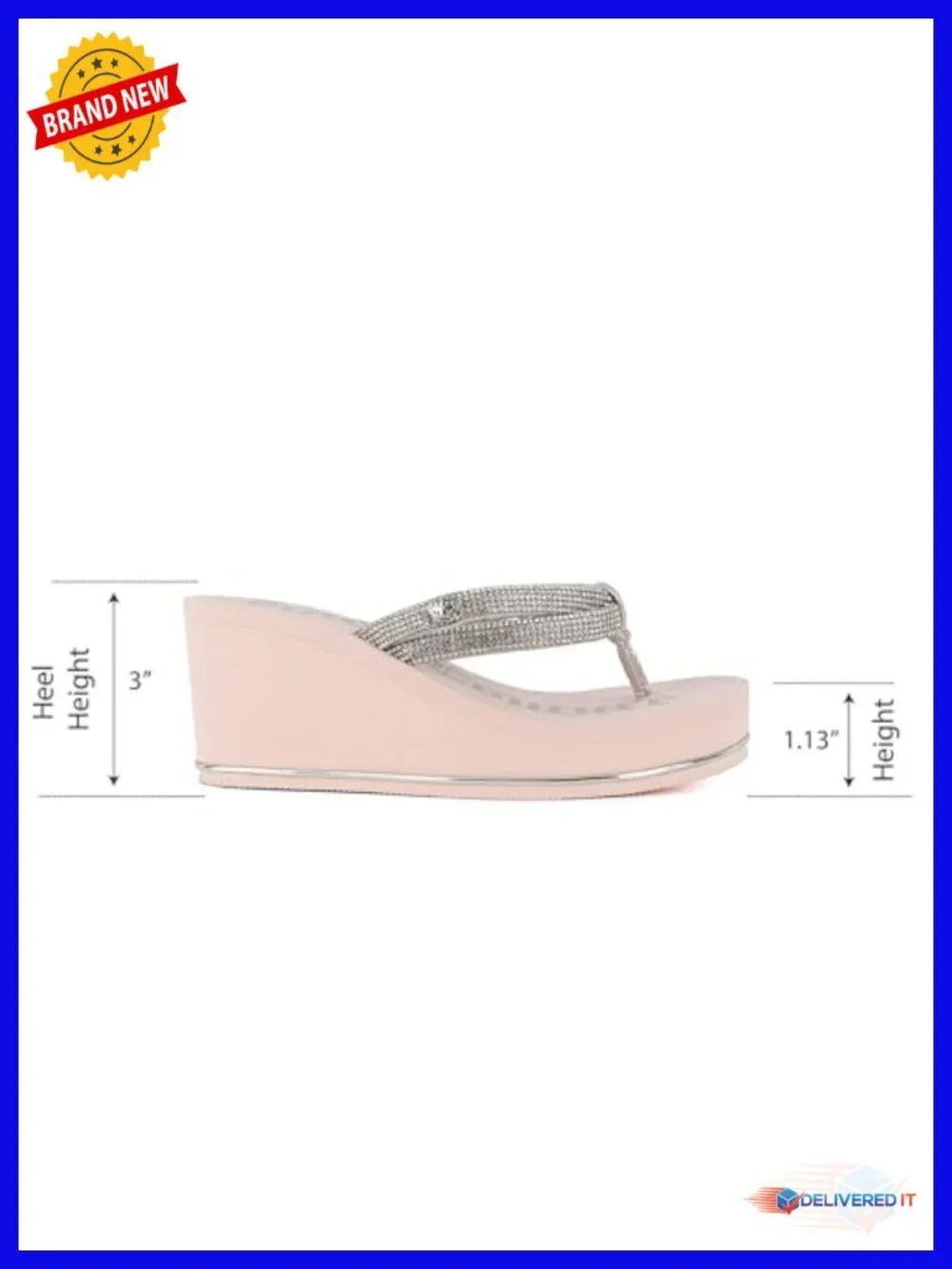 3 Inch Platform Wedge Flip Flops with EVA Footbed